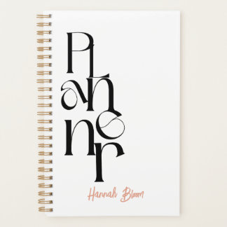 Black and White Monogram Minimalistic Planner