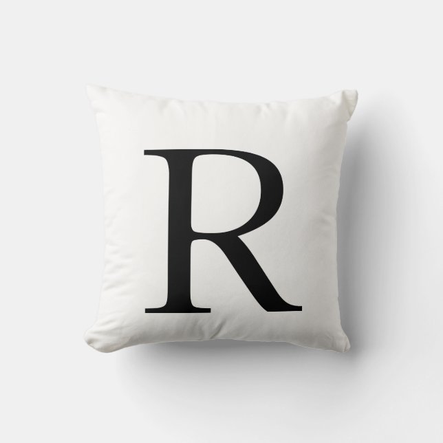 Black and White Monogram Pillow (Front)