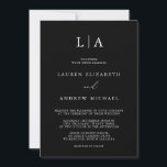 Black and White Monogram Simple Minimalist Wedding Invitation<br><div class="desc">Beautiful,  elegant and simple,  black and white minimalist wedding invitation. Fully customizable with monogram/initials,  names,  dates,  location and colors to match your wedding theme.</div>