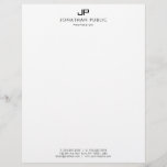 Black And White Monogram Simple Template Modern Letterhead<br><div class="desc">Elegant Black And White Monogram Simple Template Modern Letterhead.</div>