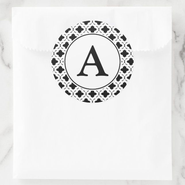 Black and White Monogram Stickers (Bag)