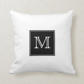 Black and White Monogram Throw Pillow