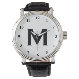 Black and white monogram watches   Customizable