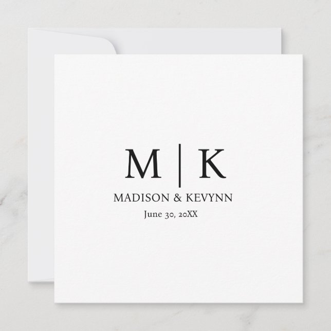 Black and White Monogram Wedding (Front)