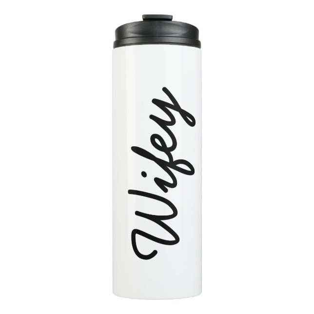 Black And White Monogrammed Cool Elegant Stylish Thermal Tumbler (Front)