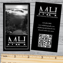 Black and White Monogrammed Logo 1 Photo Qr Code B