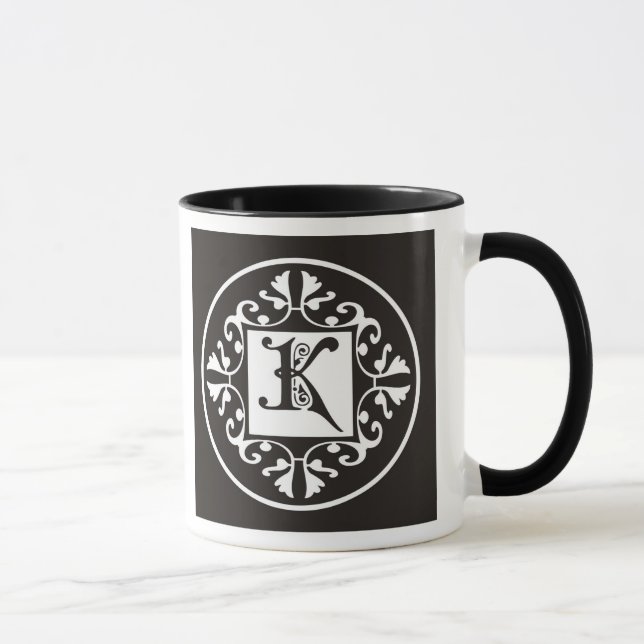 Black And White Monogrammed Mug (Right)