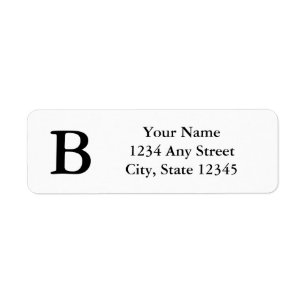 Black and White Monogrammed Return Address Labels