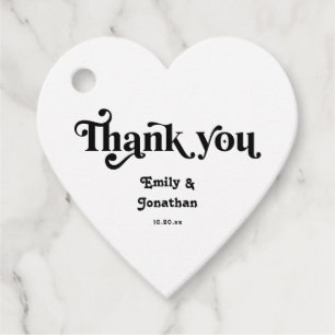 Black and White Moody Wedding Favour Tags