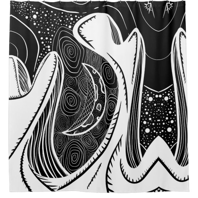 Black and White Moon and Waves (Front)