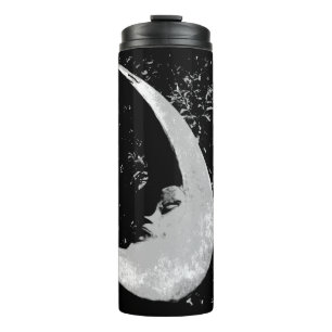 Black and White Moon Thermal Tumbler