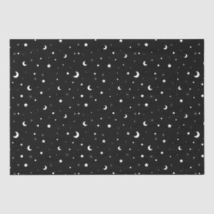 Black and White Moons and Stars Tissue Paper