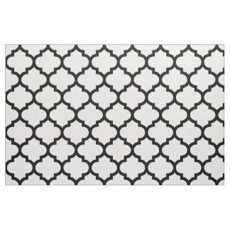 Black and White Moroccan Trellis Pattern Fabric