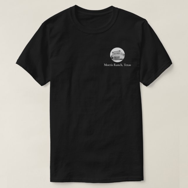 Black and white Morris Ranch T-Shirt (Design Front)