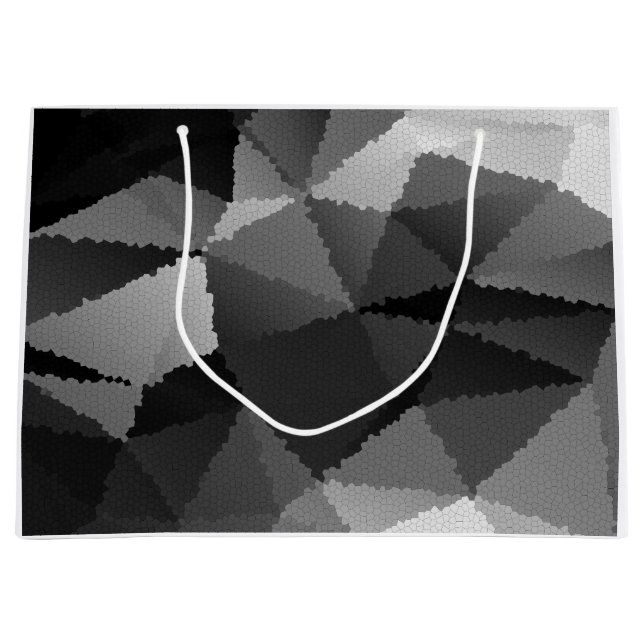 Black and white mosaic pattern large gift bag (Front)