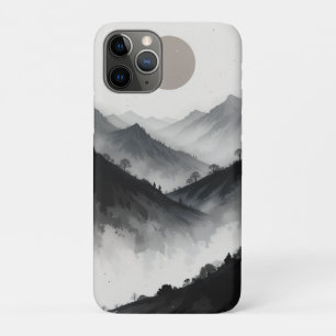 Black and White Mountain Landscape  iPhone 11 Pro Case