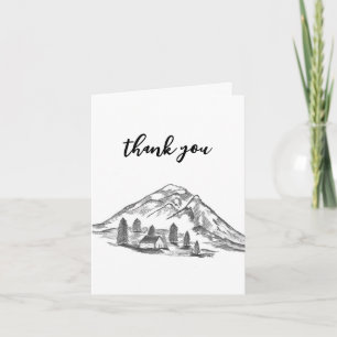 Black and white mountain note card