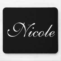 Black and White Mousepad, Customized Name