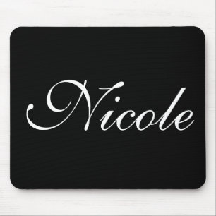 Black and White Mousepad, Customized Name Mouse Pad