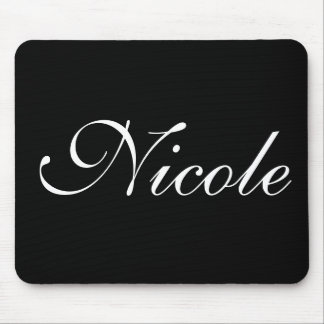 Black and White Mousepad, Customized Name Mouse Pad