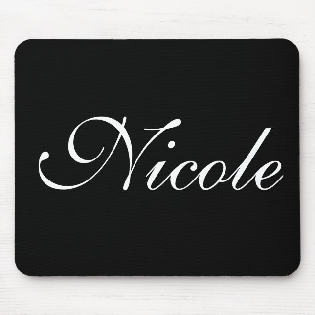Black and White Mousepad, Customized Name Mouse Pad (Front)