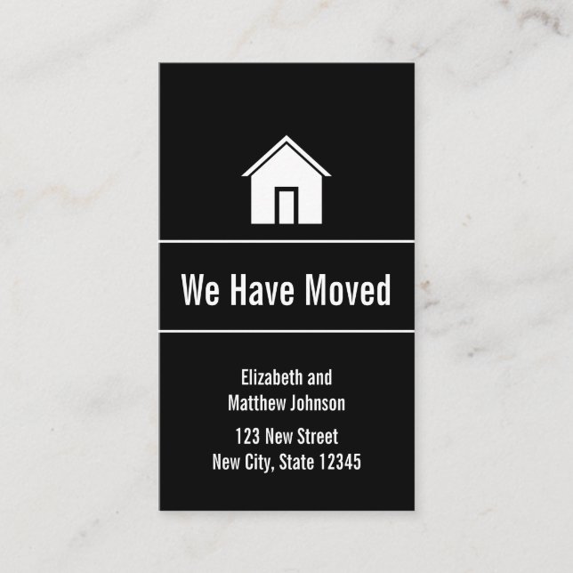Black and White Moving Announcement Address Insert (Front)