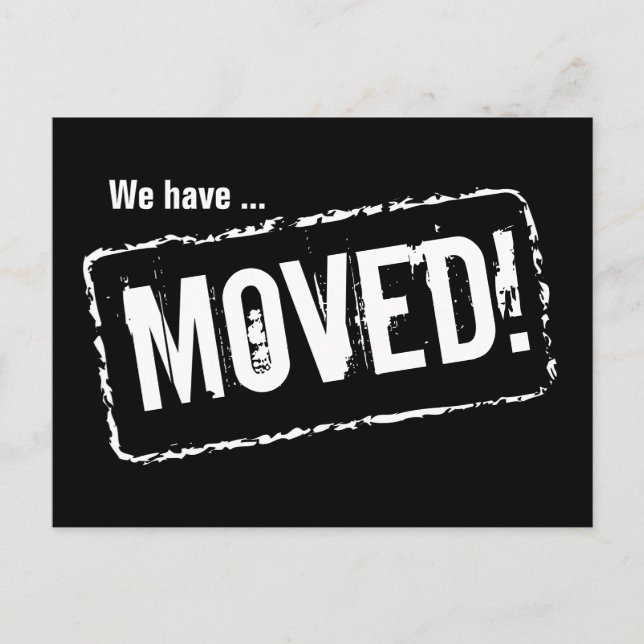 Black and white moving postcards with stamp design (Front)