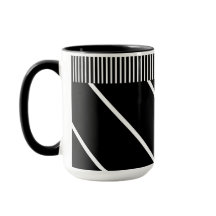 Black and White Mug - Chic in Stripes 