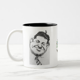 Black and White mug with caricature by Art Hofmann