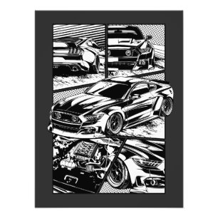 BLACK AND WHITE MUSCLE FURY PHOTO PRINT