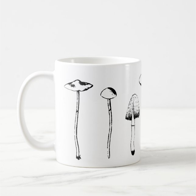 Black and white mushroom mug (Left)