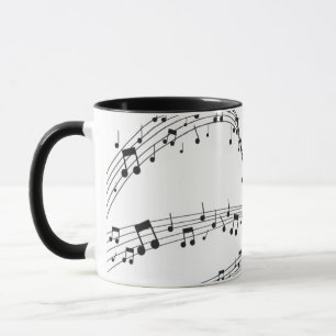 Black and White music note Pattern musician   Mug