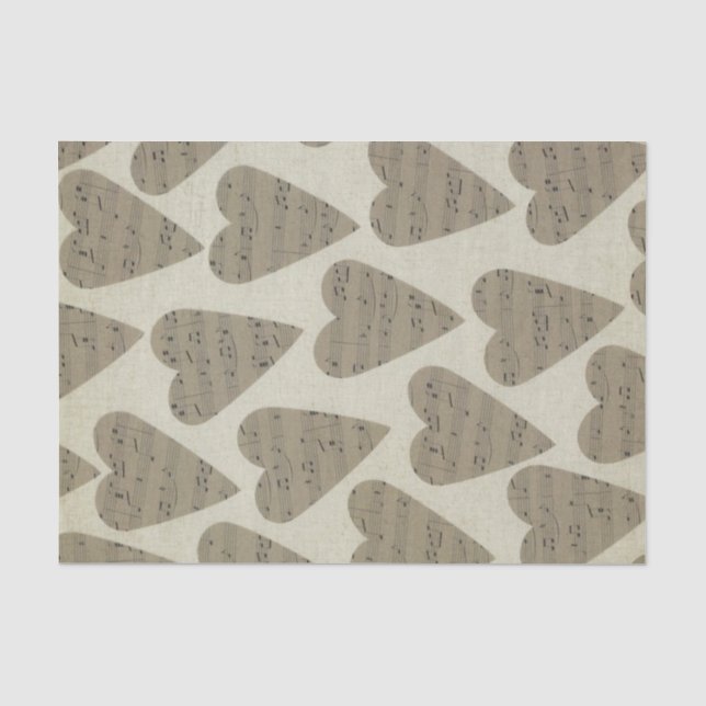 Black and White music note Pattern musician   Tissue Paper (Front)