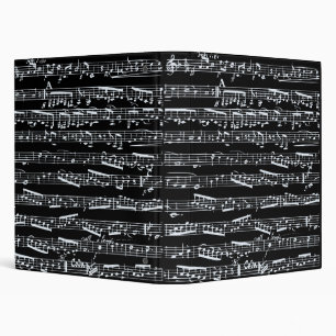 Black and white music notes binder