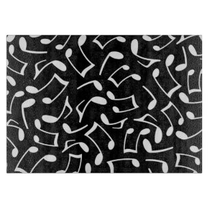 Black and White Music Notes Cutting Board