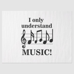 Black and White Music Notes Musician Birthday Tissue Paper