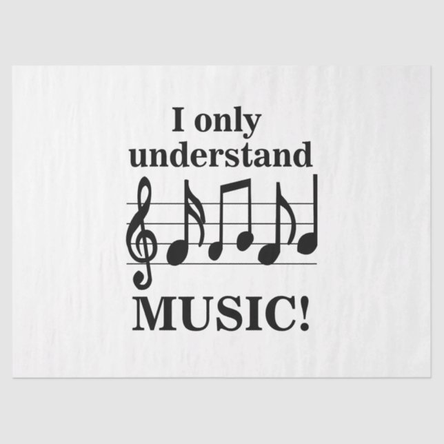 Black and White Music Notes Musician Birthday Tissue Paper (Front)