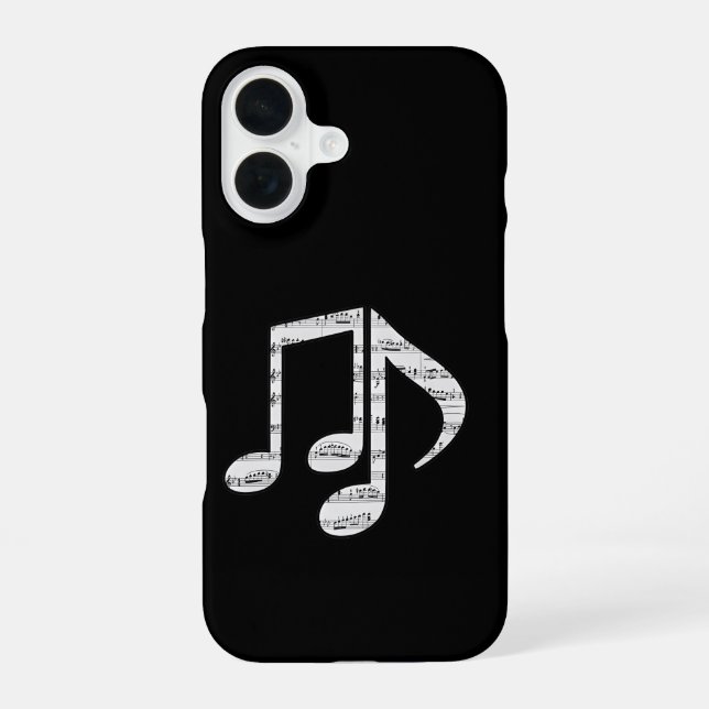 Black and White Music Notes Phone Case (Back)