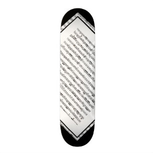 Black and White Music Pattern Customizable Deck 1 Skateboard