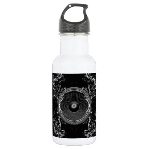 Black and white music speaker 532 ml water bottle