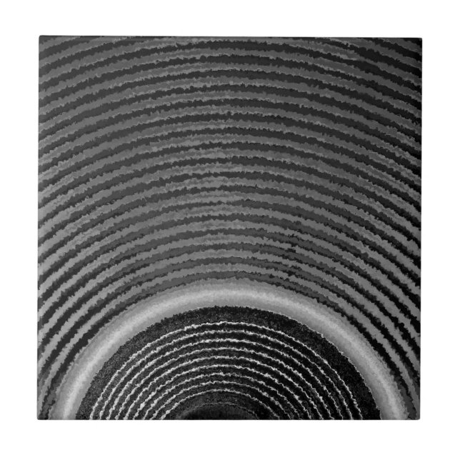 Black and white music speaker and sound waves tile (Front)