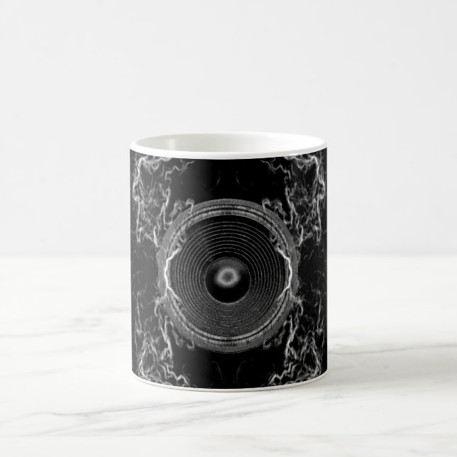 Black and white music speaker coffee mug (Center)