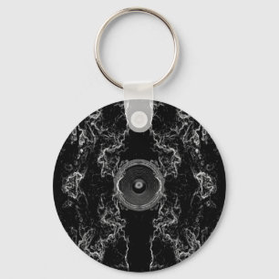Black and white music speaker keychain