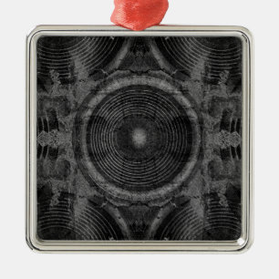 Black and white music speakers metal ornament
