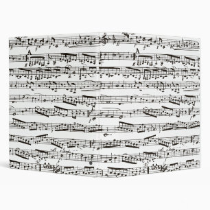 Black and white musical notes binder