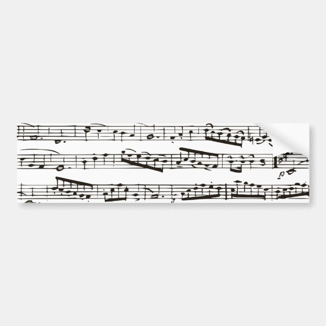Black and white musical notes bumper sticker (Front)