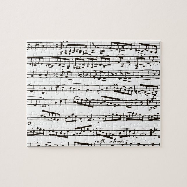 Black and white musical notes jigsaw puzzle (Horizontal)