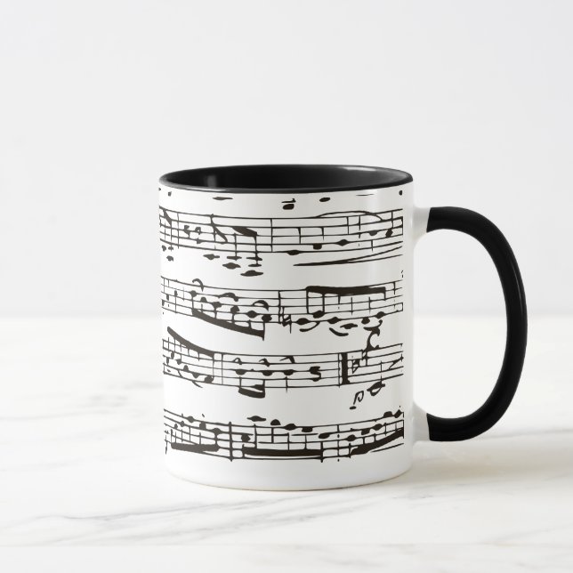 Black and white musical notes mug (Right)