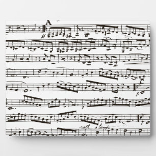 Black and white musical notes plaque