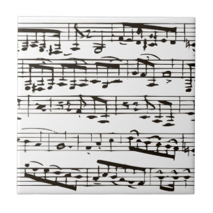 Black and white musical notes tile